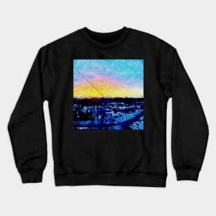 Cityside night view Crewneck Sweatshirt